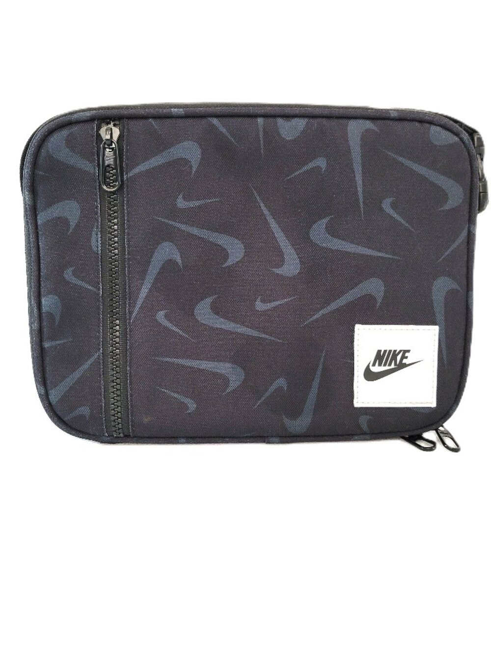 Nike Futura Hard Liner Lunch Bag Insulated Swoosh Print Black Grey